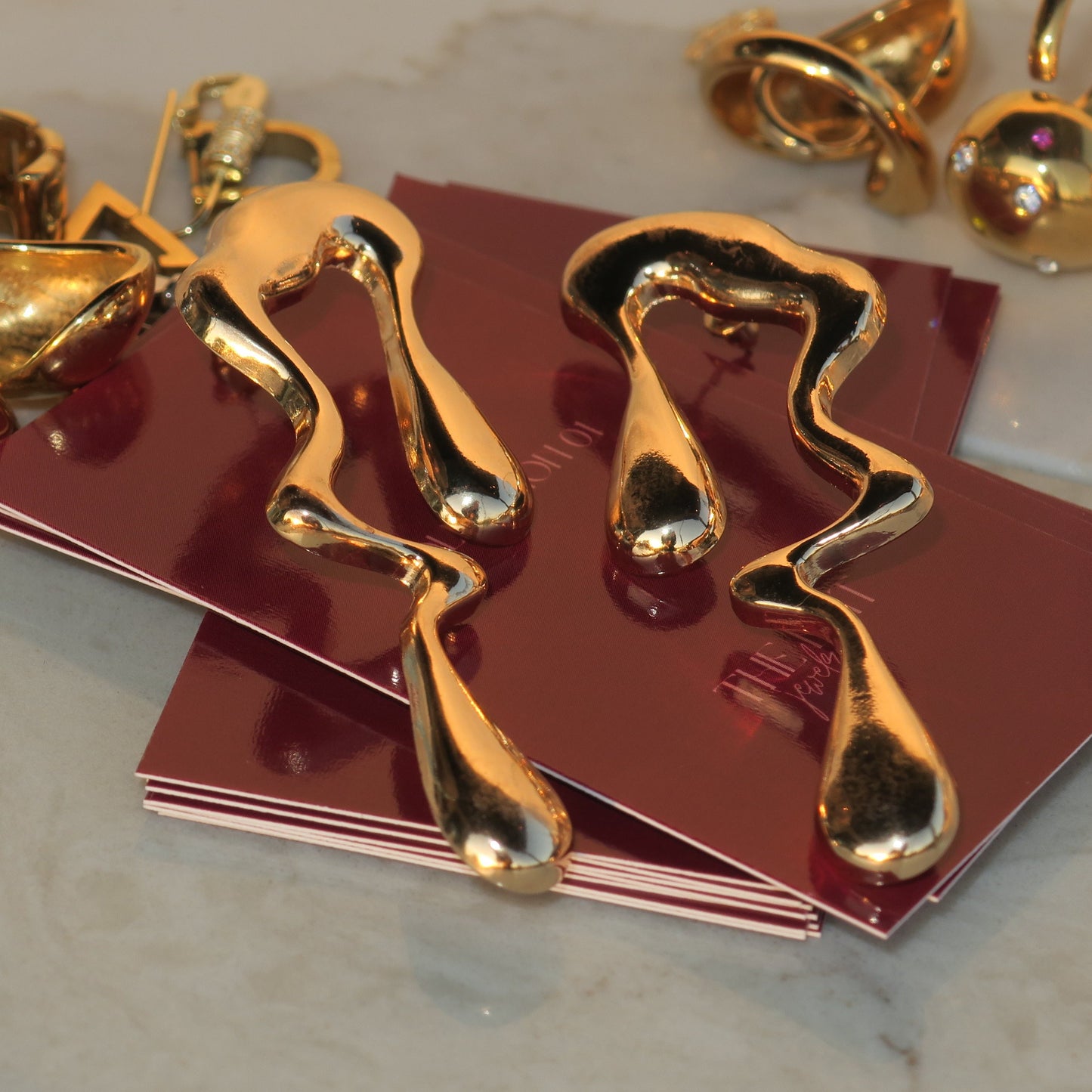 18k Gold Liquid Metal Stud Earrings