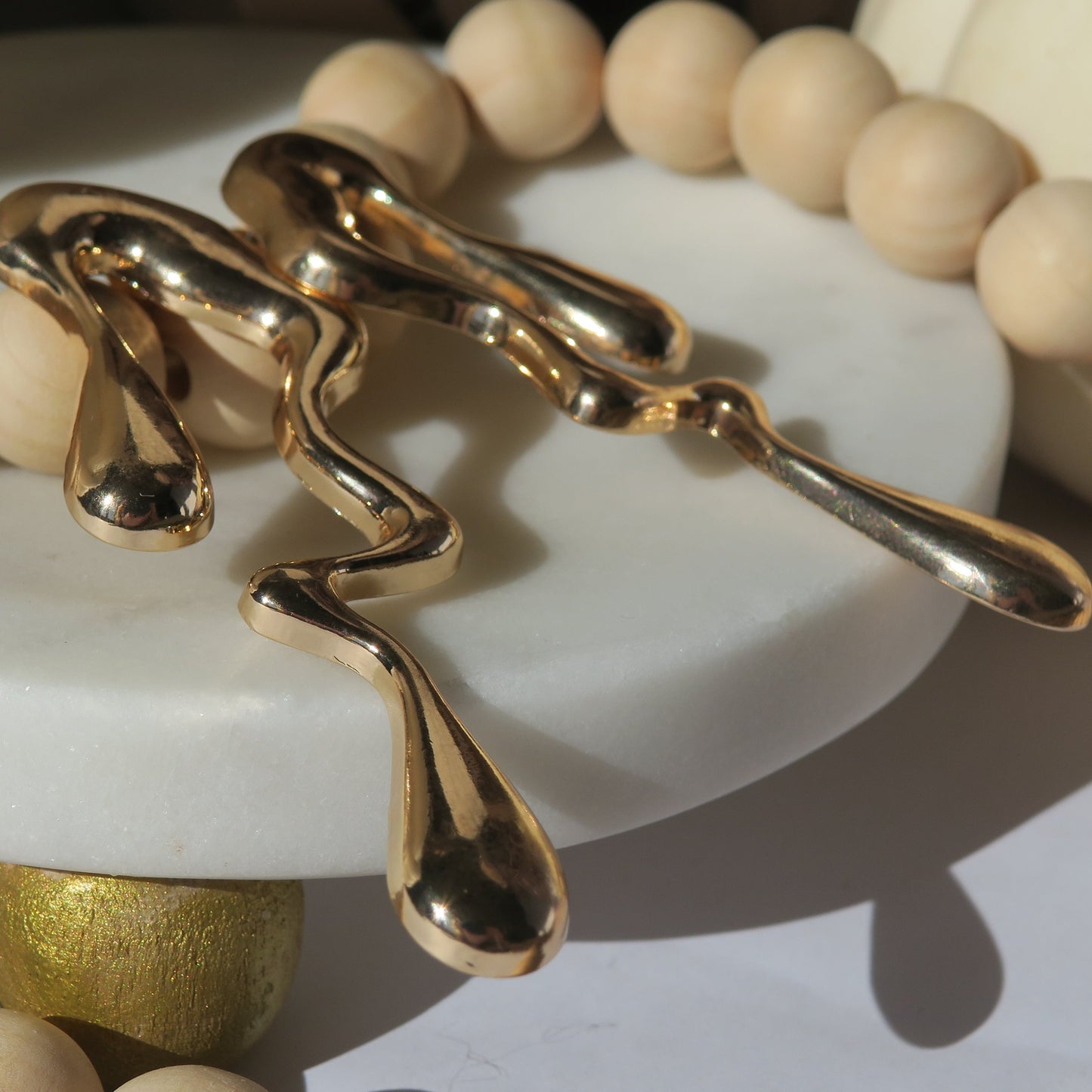 18k Gold Liquid Metal Stud Earrings