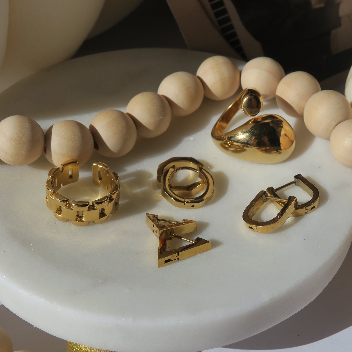 14k Gold Adjustable Watch Band Ring