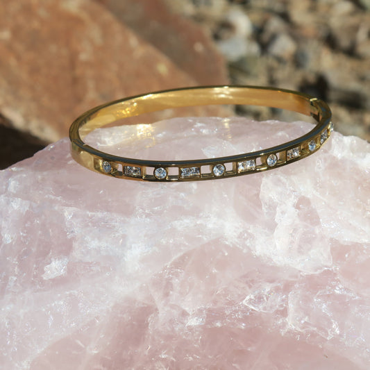 14k Gold Rhinestone Bracelet