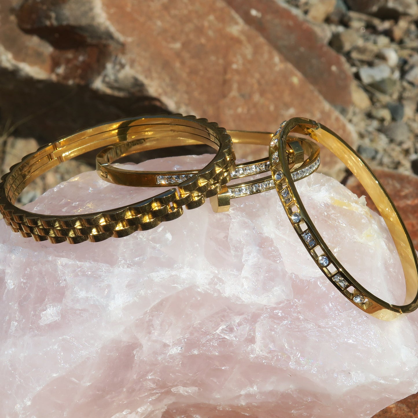 14k Gold Rhinestone Bracelet