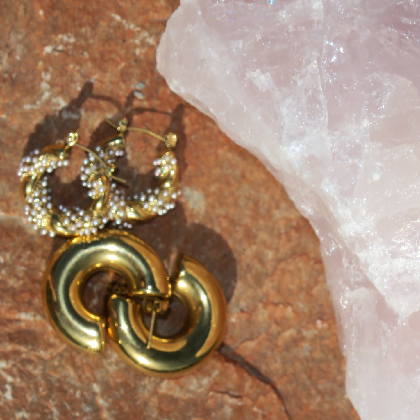 18k Gold Chunky Hoops