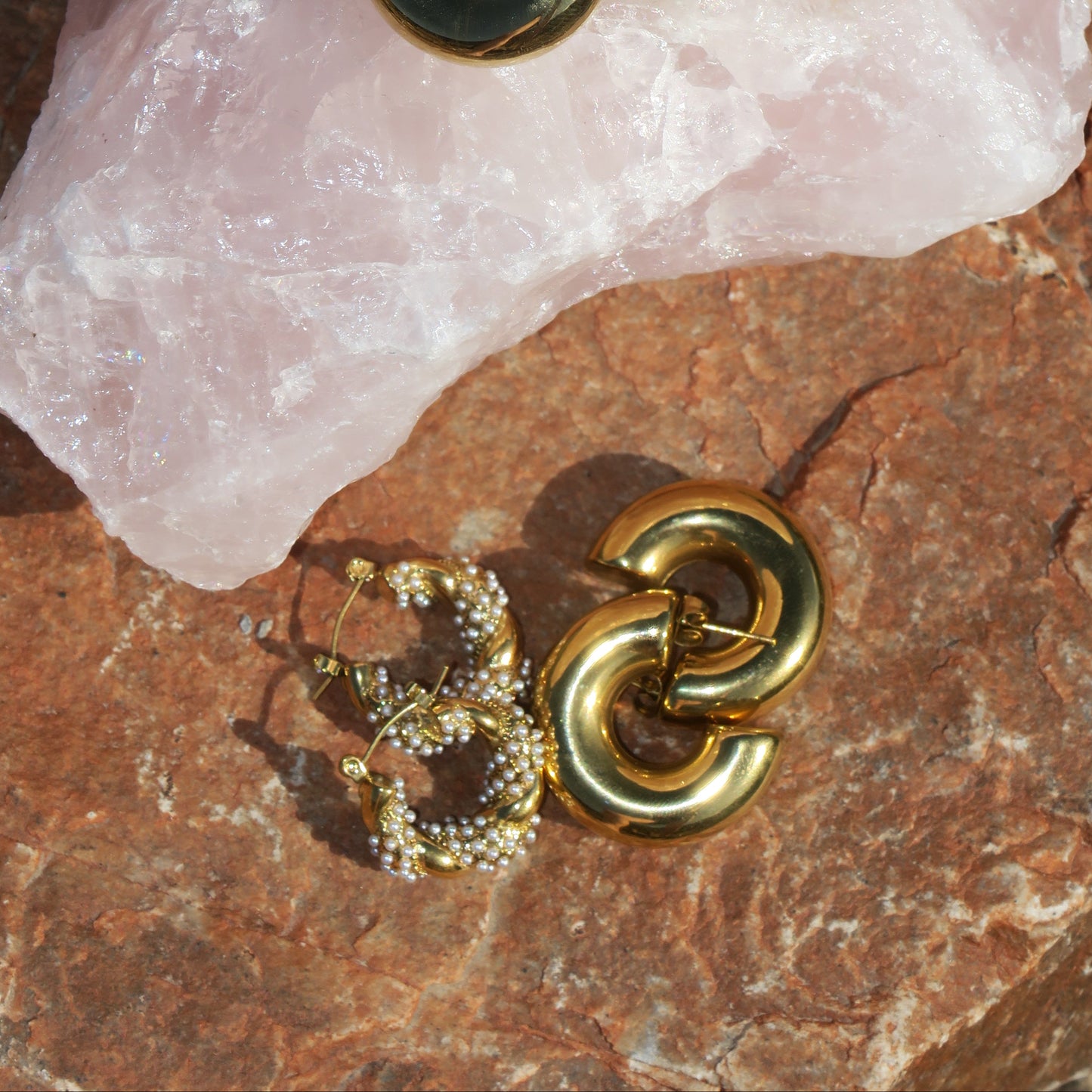 18k Gold Chunky Hoops