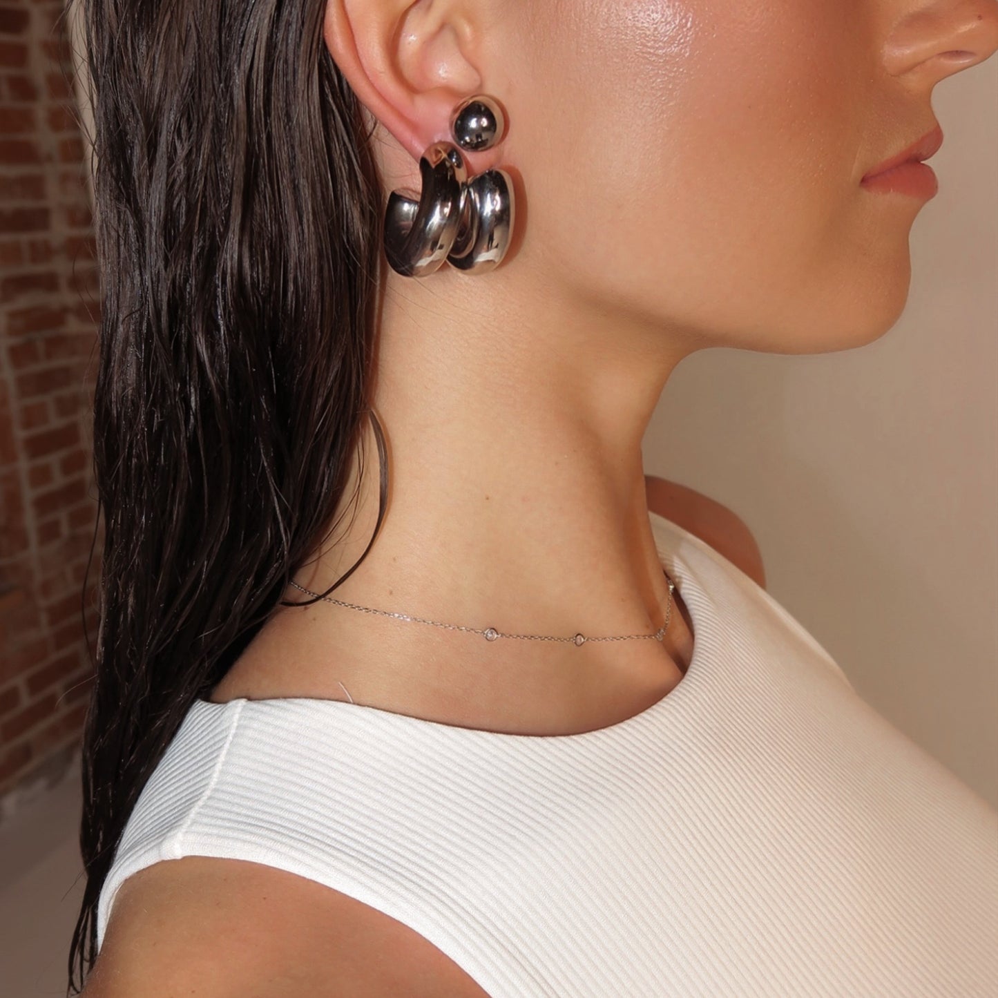 Sterling Silver Chunky Hoops