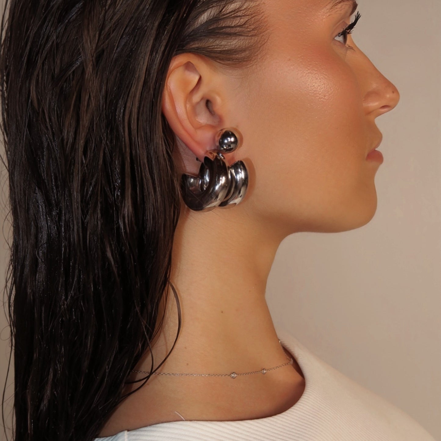 Sterling Silver Eclipse Hoops