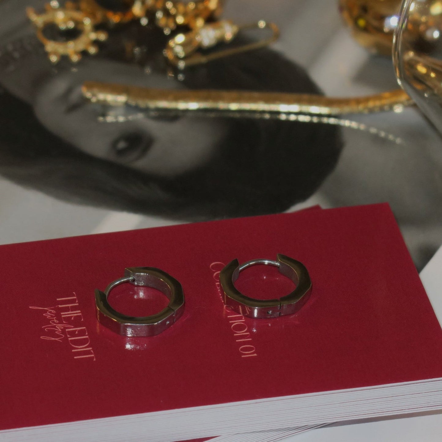 Sterling Silver Octagon Hoops