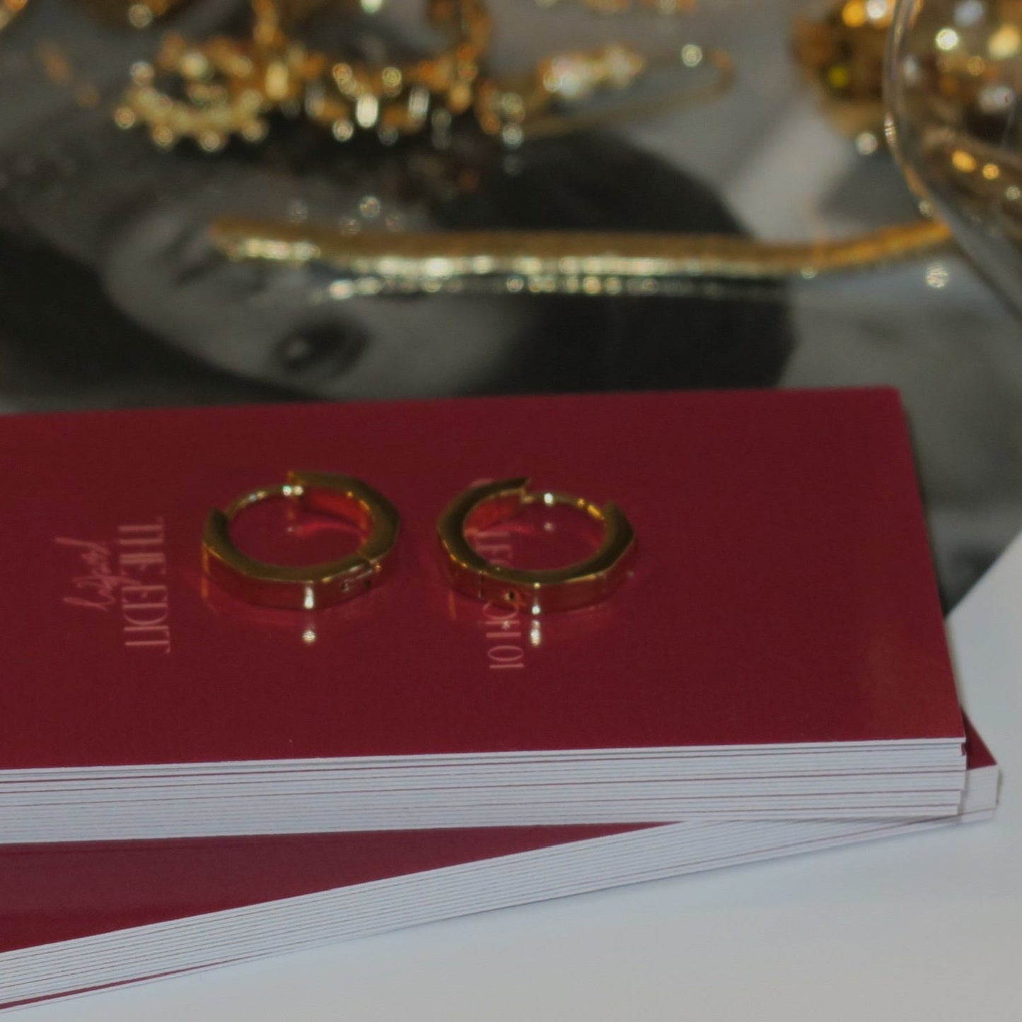 14k Gold Octagon Hoops