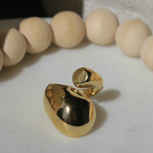 14k Gold Plain Jane Chunky Statement Ring