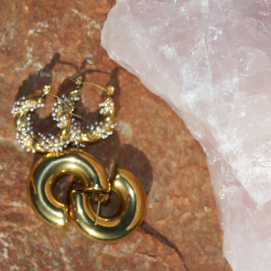 18k Gold Chunky Hoops