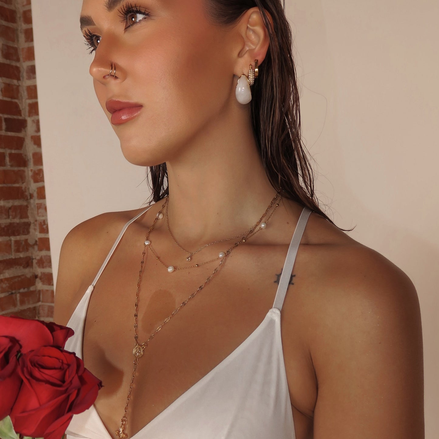 14k Gold Ivory Arc Drops