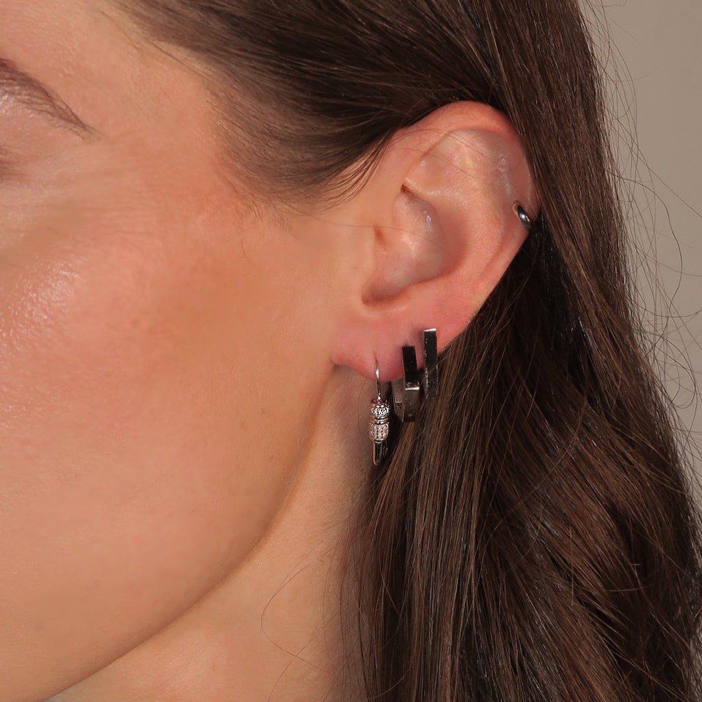 Sterling Silver Safety Pin Hoops