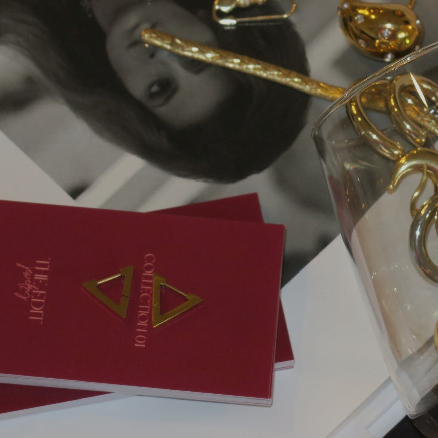 14k Gold Triangle Hoops